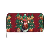 VPPUR Funny Christmas Moose Print Hand Wallet Crafted Lady Wallet for Women Wallet Clutch for Travel Casual Trendy, Black, One Size, Art, Black, One Size, Art