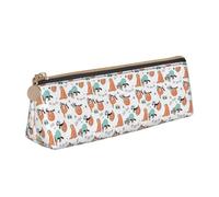 VPPUR funny Cute Animal Sloth Music Print Daily Small Pencil Case Triangle Pouch with Zippered Pen Holder for Writing Tools, White, One Size