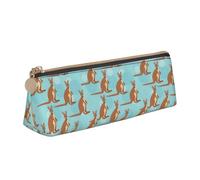 VPPUR Funny for Kangaroo Zoo Print Daily Small Pencil Case Triangle Pouch with Zippered Pen Holder for Writing Tools, White, One Size