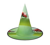 VPPUR Funny Ladybug Print Halloween Witch Hat Unisex Carnival Costume Accessory Cap Parties Themed Events