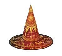 VPPUR Gears Clock Bronze Century Print Halloween Witch Hat Unisex Carnival Costume Accessory Cap Parties Themed Events