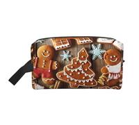 VPPUR gingerbread cookies Print Large Capacity Zippered Storage Bag Travel Cosmetic Organizer for Toiletries Makeup, White, One Size
