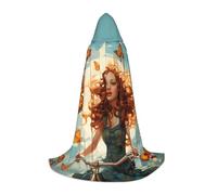 VPPUR Girl Bicycle Butterfly Print Unisex Hooded Stylish Cloak Variety Robe Carnival For Halloween Cosplay Christmas