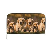 VPPUR Golden Retriever dogs puppies pets Print Hand Wallet Crafted Lady Wallet for Women Wallet Clutch for Travel Casual Trendy, Black, One Size, Art