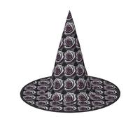VPPUR Gothic Rose Flower Print Halloween Witch Hat Unisex Carnival Costume Accessory Cap Parties Themed Events