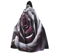 VPPUR Gothic Rose Flower Print Unisex Adult Hooded Cloak Costume Halloween Christmas Carnival Theme Parties