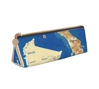 VPPUR Greece Map Print Print Daily Small Pencil Case Triangle Pouch with Zippered Pen Holder for Writing Tools, White, One Size