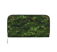 VPPUR Green Army Digital Camouflage Print Hand Wallet Crafted Lady Wallet for Women Wallet Clutch for Travel Casual Trendy, Black, One Size, Art