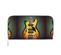 VPPUR Guitar Bass Music Musical Instruments Print Hand Wallet Crafted Lady Wallet for Women Wallet Clutch for Travel Casual Trendy, Black, One Size, Art, Black, One Size, Art