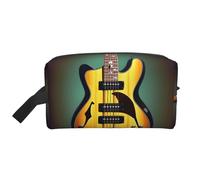 VPPUR Guitar Bass Music Musical Instruments Print Large Capacity Zippered Storage Bag Travel Cosmetic Organizer for Toiletries Makeup, White, One Size