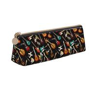 VPPUR Guitars-standard-scale-2_00x Print Daily Small Pencil Case Triangle Pouch with Zippered Pen Holder for Writing Tools, White, One Size