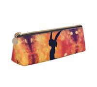 VPPUR Gymnastics Game Print Daily Small Pencil Case Triangle Pouch with Zippered Pen Holder for Writing Tools, White, One Size