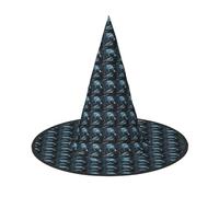 VPPUR Hacker Attack Print Halloween Witch Hat Unisex Carnival Costume Accessory Cap Parties Themed Events