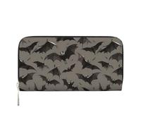 VPPUR Halloween Bats Grey Print Hand Wallet Crafted Lady Wallet for Women Wallet Clutch for Travel Casual Trendy, Black, One Size, Art, Black, One Size, Art