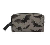 VPPUR Halloween Bats Grey Print Large Capacity Zippered Storage Bag Travel Cosmetic Organizer for Toiletries Makeup, White, One Size