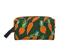 VPPUR Happy carrot Print Large Capacity Zippered Storage Bag Travel Cosmetic Organizer for Toiletries Makeup, White, One Size