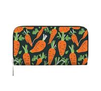 VPPUR Happy carrot seamless pattern Print Hand Wallet Crafted Lady Wallet for Women Wallet Clutch for Travel Casual Trendy, Black, One Size, Art, Black, One Size, Art