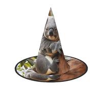 VPPUR Hugging Tree Koala 1 Print Wizard Hat Adult Carnival Halloween Hat Party Accessory Themed Parties Cosplay