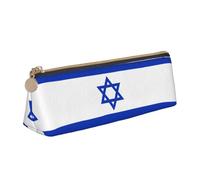 VPPUR Israeli flag Print Daily Small Pencil Case Triangle Pouch with Zippered Pen Holder for Writing Tools, White, One Size