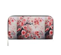 VPPUR Japanese Cherry Flowers Print Hand Wallet Crafted Lady Wallet for Women Wallet Clutch for Travel Casual Trendy, Black, One Size, Art