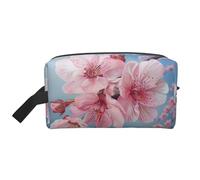 VPPUR Japanese Cherry Flowers Print Large Capacity Zippered Storage Bag Travel Cosmetic Organizer for Toiletries Makeup, White, One Size