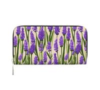VPPUR Lavender Stamp Print Hand Wallet Crafted Lady Wallet for Women Wallet Clutch for Travel Casual Trendy, Black, One Size, Art, Black, One Size, Art