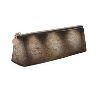 VPPUR Lights hit the brick wall Print Daily Small Pencil Case Triangle Pouch with Zippered Pen Holder for Writing Tools, White, One Size