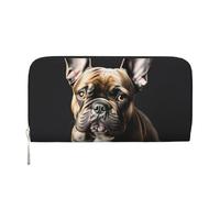 VPPUR long ears french bulldog Print Hand Wallet Crafted Lady Wallet for Women Wallet Clutch for Travel Casual Trendy, Black, One Size, Art, Black, One Size, Art