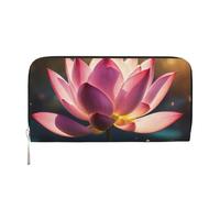 VPPUR lotuses Flowers Red Print Hand Wallet Crafted Lady Wallet for Women Wallet Clutch for Travel Casual Trendy, Black, One Size, Art, Black, One Size, Art