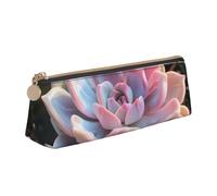 VPPUR Lovely succulent Print Daily Small Pencil Case Triangle Pouch with Zippered Pen Holder for Writing Tools, White, One Size