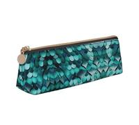 VPPUR Mermaid fish scale print Print Daily Small Pencil Case Triangle Pouch with Zippered Pen Holder for Writing Tools, White, One Size