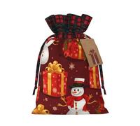 VPPUR Merry Christmas Snowman Printing Eco-Friendly Xmas Drawstring Versatile Gift Bags Christmas Birthday Wrapping Needs
