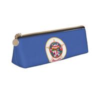 VPPUR Minnesota State Flag Print Daily Small Pencil Case Triangle Pouch with Zippered Pen Holder for Writing Tools, White, One Size