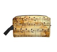 VPPUR Music Note Print Print Large Capacity Zippered Storage Bag Travel Cosmetic Organizer for Toiletries Makeup, White, One Size