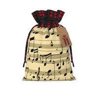 VPPUR Musical Notes Printing Eco-Friendly Xmas Drawstring Versatile Gift Bags Christmas Birthday Wrapping Needs