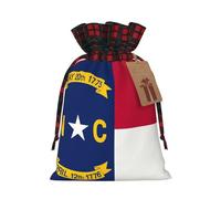 VPPUR North Carolina State Flag Printing Eco-Friendly Xmas Drawstring Versatile Gift Bags Christmas Birthday Wrapping Needs