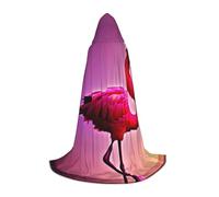 VPPUR Pink Flamingo Pattern Print Unisex Hooded Stylish Cloak Variety Robe Carnival For Halloween Cosplay Christmas