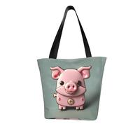 VPPUR pink pig Print Comfortable Summer Shoulder Bag Travel Tote Outdoor Beach Work Party Daily Commutes