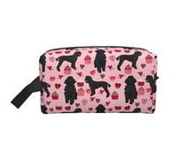VPPUR Pink Poodles Dogs Print Large Capacity Zippered Storage Bag Travel Cosmetic Organizer for Toiletries Makeup, White, One Size