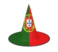 VPPUR Portuguese Flag Print Halloween Witch Hat Unisex Carnival Costume Accessory Cap Parties Themed Events