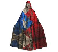 VPPUR Puerto Rico Wallpaper Flag Print Unisex Adult Hooded Cloak Costume Halloween Christmas Carnival Theme Parties