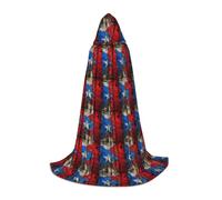 VPPUR Puerto Rico Wallpaper Flag Print Unisex Hooded Stylish Cloak Variety Robe Carnival For Halloween Cosplay Christmas