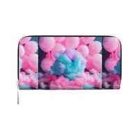 VPPUR Red Cotton Candy Print Hand Wallet Crafted Lady Wallet for Women Wallet Clutch for Travel Casual Trendy, Black, One Size, Art, Black, One Size, Art