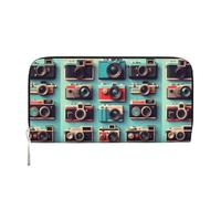 VPPUR Retro Cool Camera Collection Print Hand Wallet Crafted Lady Wallet for Women Wallet Clutch for Travel Casual Trendy, Black, One Size, Art
