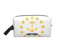 VPPUR Rhode Island State Flag Print Large Capacity Zippered Storage Bag Travel Cosmetic Organizer for Toiletries Makeup, White, One Size