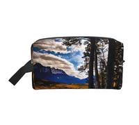 VPPUR Rocky Mountain Range Print Large Capacity Zippered Storage Bag Travel Cosmetic Organizer for Toiletries Makeup, White, One Size