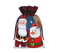 VPPUR Santa Claus And Snowman Printing Eco-Friendly Xmas Drawstring Versatile Gift Bags Christmas Birthday Wrapping Needs
