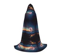 VPPUR Shooting Star Heart Print Unisex Hooded Stylish Cloak Variety Robe Carnival For Halloween Cosplay Christmas