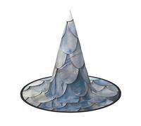 VPPUR Silver Fish Scale Print Halloween Witch Hat Unisex Carnival Costume Accessory Cap Parties Themed Events