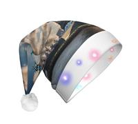 VPPUR Statue Of Liberty In Nyc Print Adult Unisex Led Christmas Hat Santa Holiday Halloween New Year Party Supplies